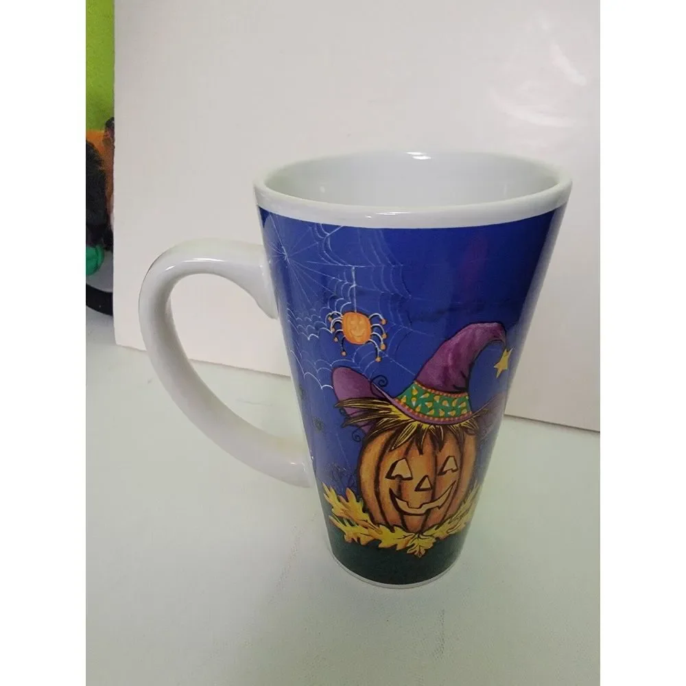Vintage‎ Halloween Tall Coffee Mug Tea Cup Pumpkin Jack O Lantern